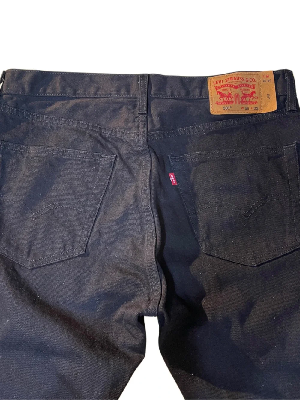 Levi’s 501 Water<Less Black Jeans 36x32 Button Fly Straight Leg Classic